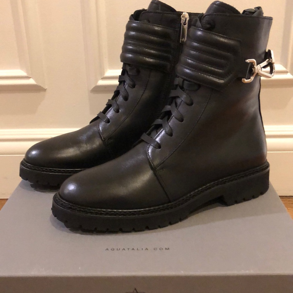 Aquatalia Black Leather Boots